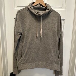 lululemon Go Forward Fleece Hoodie in Heathered Gray with Pink Accents (C)
